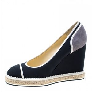 Chanel tricolor wedge Pumps